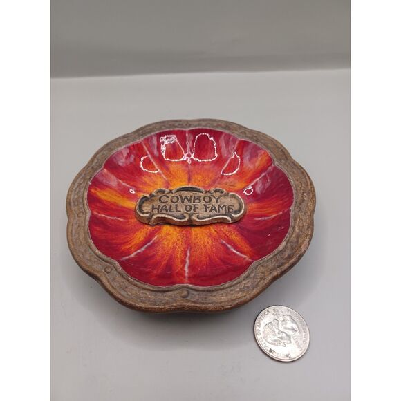 Treasure Craft USA Cowboy Hall of Fame Fire Flame Red Orange Trinket Ring Dish - Picture 7 of 12